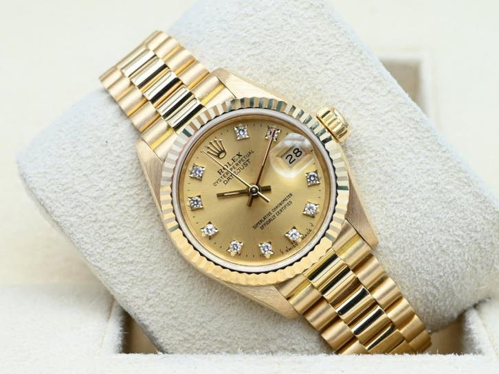 Rolex Lady-Datejust Ref. 69178 Year 1991 (Box & Papers), Handtassen en Accessoires, Horloges | Dames, Goud, Zo goed als nieuw