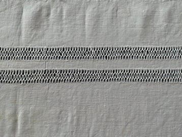 Late 19e-eeuwse linnen en kant tafellinnen van 2,20 meter, Antiek en Kunst