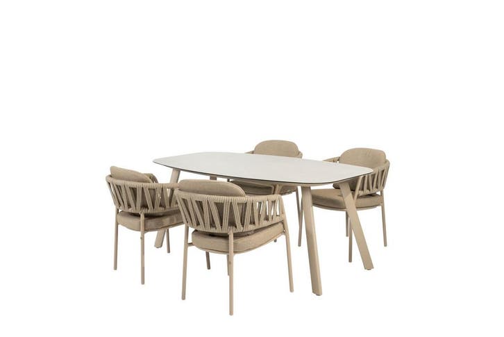 Taste by 4 Seasons Calma tuinset latte met Manolo tafel 180, Jardin & Terrasse, Ensembles de jardin