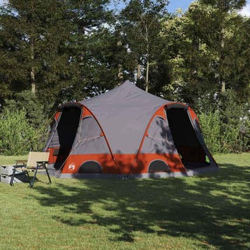 vidaXL Dome Tent 4-Persoon 4-persoons Grijs en Oranje, Verzenden