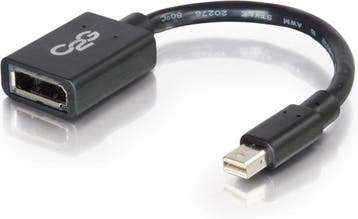 CablesToGo 0.15m Mini DP M / DP F Zwart Nieuw, Ophalen of Verzenden, Zo goed als nieuw, Minder dan 2 meter