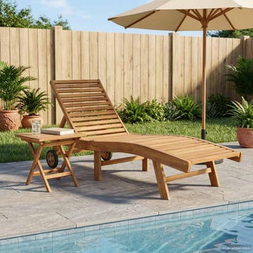 vidaXL Ligstoel 2 st Massief Teakhout Bruin, Tuin en Terras, Verzenden, Nieuw