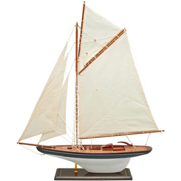 Zeilboot Model 63cm Donkerblauw-Wit, Ophalen of Verzenden, Nieuw