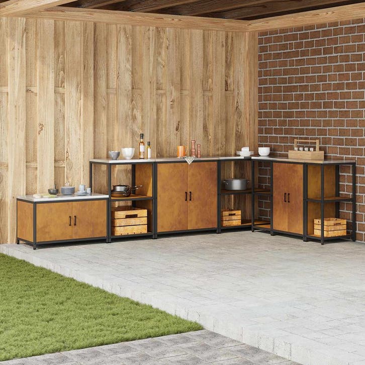 vidaXL Keukenopslag met plank met opslag Roestig 90 x 50 x, Huis en Inrichting, Kasten | Overige, Nieuw, Verzenden