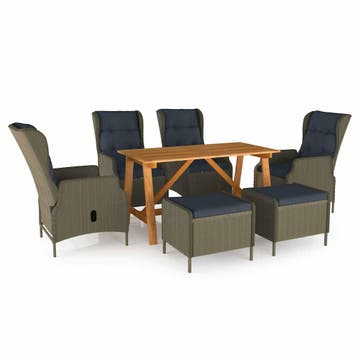 vidaXL 7-delige Tuinset bruin, Verzenden, Nieuw, Tuinset