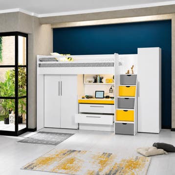 Almila Neo Complete Kinderkamer Set Hoogslaper met Bureau en, Nieuw