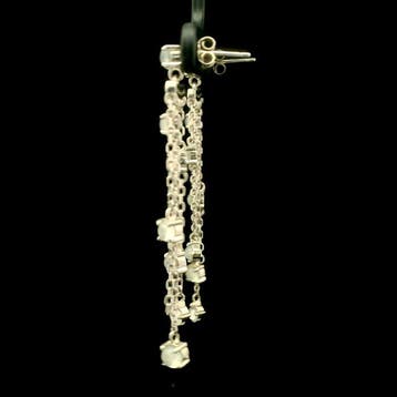 Jade - Argent, Boucles doreilles chandelier en argent S925, Antiquités & Art