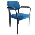 Stoel | Fluweel/Metaal | Petrol | Gun Metal Frame | Indoor, Verzenden, Nieuw in verpakking