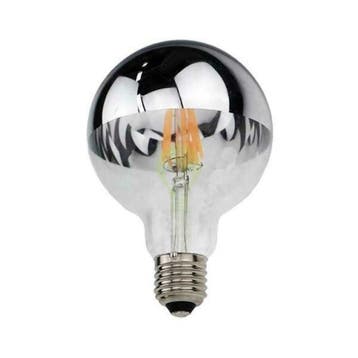 LED kopspiegel Filament lamp 7W Globe G95 Zilver Warm wit, Huis en Inrichting, Verzenden, Nieuw, E27 (groot)