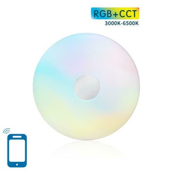 LED WiFi Plafondlamp Dimbaar 18W Rond Ø340mm RGB+ Exclusief, Verzenden, Nieuw, Kunststof, Modern