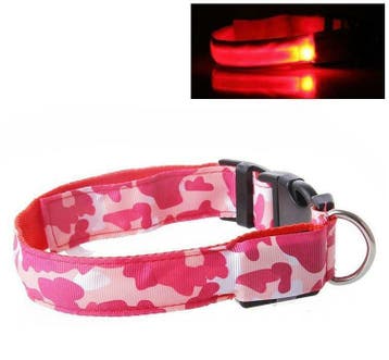 LED Halsband Camo ROOD, Verzenden