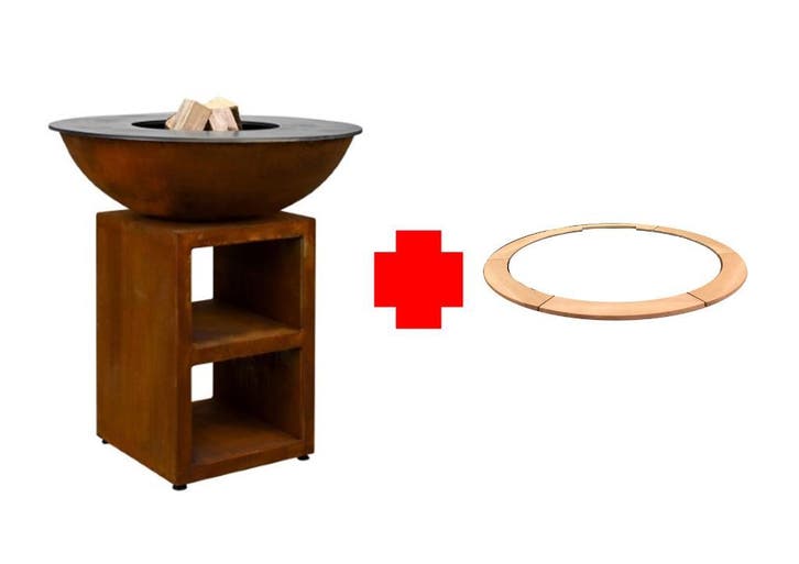 Quoco Piatto Large Corten Inclusief Sicuro Eiken Boord, Jardin & Terrasse, Barbecues au charbon de bois, Enlèvement