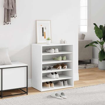 vidaXL Schoenenkast 60x35x70 cm bewerkt hout wit, Verzenden