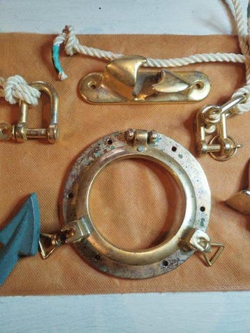 Maritieme objecten (7) - Verguld messing- Maritieme, Antiek en Kunst