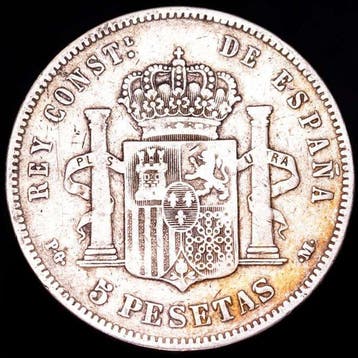 Espagne. Alphonse XIII. 5 Pesetas 1892 Madrid PGM (Sans prix