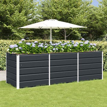 vidaXL Plantenbak Antraciet 240 x 80 x 75 cm Staal, Verzenden, Nieuw