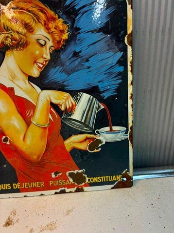 Phoscao – Chocoladedrank – Emaille Reclamebord - Emaille, Antiek en Kunst
