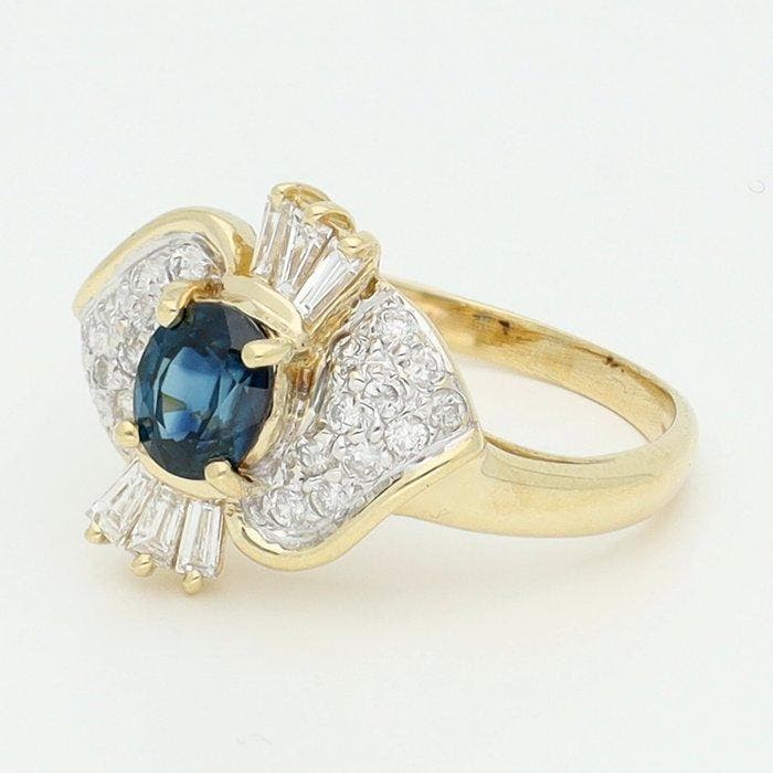 Bague - 14 carats Or jaune, Or blanc Diamant (Naturelle) -, Handtassen en Accessoires, Ringen
