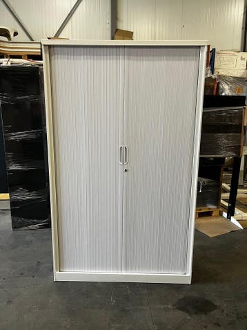 Roldeurkast 195 x 120 x 47 cm - Archiefkast - Wit - Nieuw, 100 tot 150 cm, Verzenden, Nieuw, Metaal