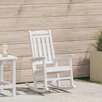 vidaXL Tuin schommelstoel Wit HDPE, Verzenden, Nieuw