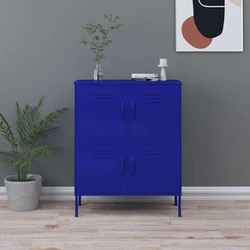 vidaXL Opbergkast 80x35x101,5 cm staal marineblauw, Verzenden