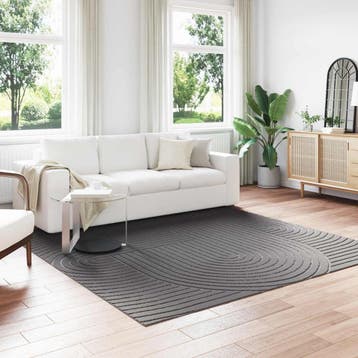 vidaXL Binnen- en buitenkleed PALMERAS Antraciet 240 x 240, Verzenden, Nieuw