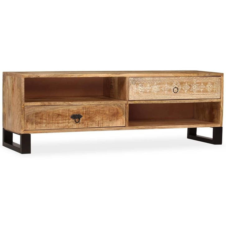 vidaXL Tv-meubel 120x30x40 cm massief mangohout, Huis en Inrichting, Kasten |Televisiemeubels, Nieuw, Verzenden