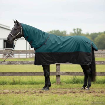 vidaXL Paardendeken Donkergroen en zwart 145 cm Polyester, Dieren en Toebehoren, Verzenden, Nieuw
