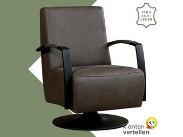 Leren draaifauteuil Mood - Rancho Steel (grijs) -, Ophalen of Verzenden