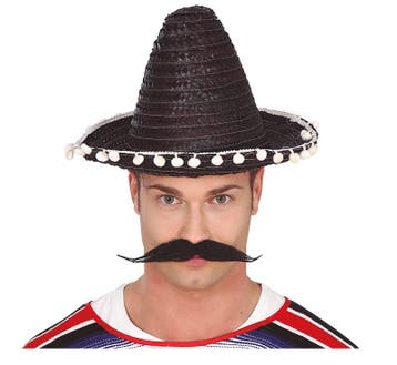 Sombrero Zwart 33cm, Hobby en Vrije tijd, Feestartikelen, Verzenden, Nieuw