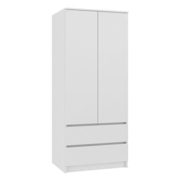 Kledingkast wit 90 cm met legplanken en roedestang Wit, Verzenden