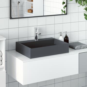 vidaXL Wastafel 50x38x11 cm mineraal gegoten/marmer gegoten, Verzenden