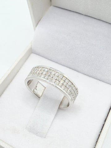 Zonder minimumprijs - Ring Zilver - 1.10ct. tw. Diamant, Nieuw