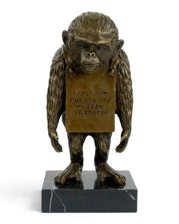Banksy - after - sculptuur, Laugh Now - 27 cm - Brons,
