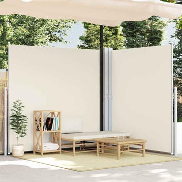 vidaXL Windscherm uittrekbaar 200x600 cm crèmekleurig, Verzenden