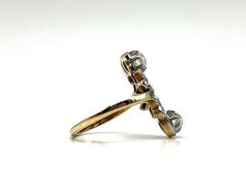 Zonder minimumprijs - Ring - 18 karaat Geel goud, Witgoud -