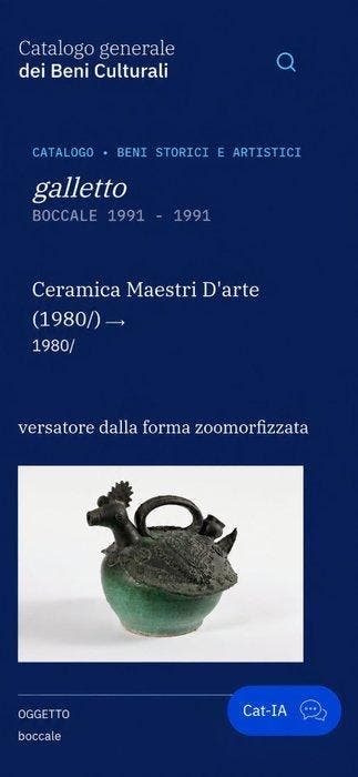 C.M.A Oristno - Kruik - Aardewerk - “Galletto” Sardisch