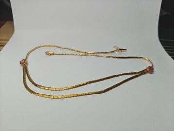 Collier avec pendentif - 18 carats Or jaune - Rubis