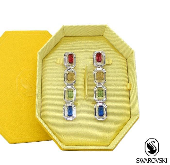 Swarovski - Clips doreille longs modernes CHROMA -, Antiquités & Art, Curiosités & Brocante