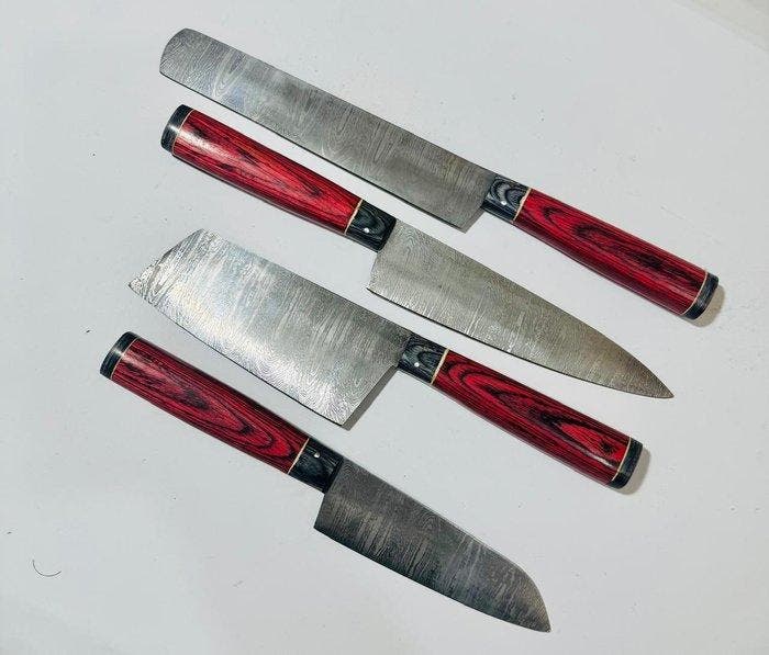 Keukenmes - Kitchen knife set - Keuken- en BBQ-set ( 0282) -, Antiquités & Art, Antiquités | Ustensiles de cuisine