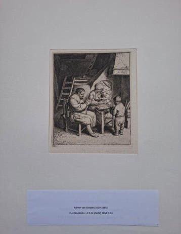 Adriaen Van Ostade (1610-1685) - Le Benedicité, Antiek en Kunst, Antiek | Overige Antiek