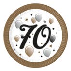 70 Jaar Borden Papier 23cm 8st, Verzenden, Nieuw