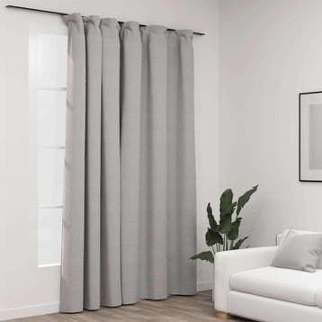 vidaXL Gordijn linnen-look verduisterend met haken 290x245, Verzenden, Nieuw