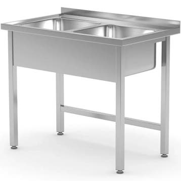 Spoeltafel | KitchenLine | RVS | 2 Spoelbakken (Midden) |, Verzenden, Nieuw in verpakking