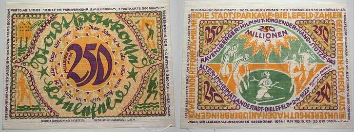 250 Millionen Mark 2 4 1922 Stadtsparkasse Bielefeld, Postzegels en Munten, Munten | Nederland, Verzenden