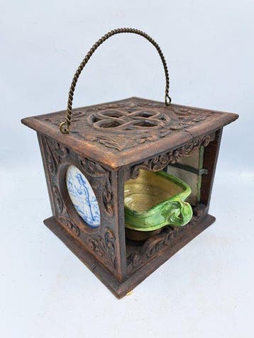 Ottoman - Avec des carreaux hollandais - Chêne, Céramique -, Antiek en Kunst