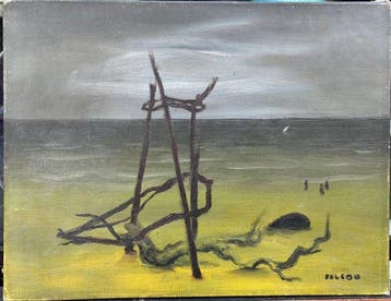 Jacques Falcou (1912-1975) - Marine - Épave (vendu sans