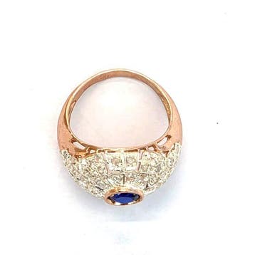 Zonder minimumprijs - Ring - 9 kt. Roségoud, Zilver Spinel -, Nieuw