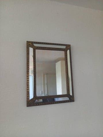 Wandspiegel - Hout - Spiegel met parclose - Hoogte: 52 cm