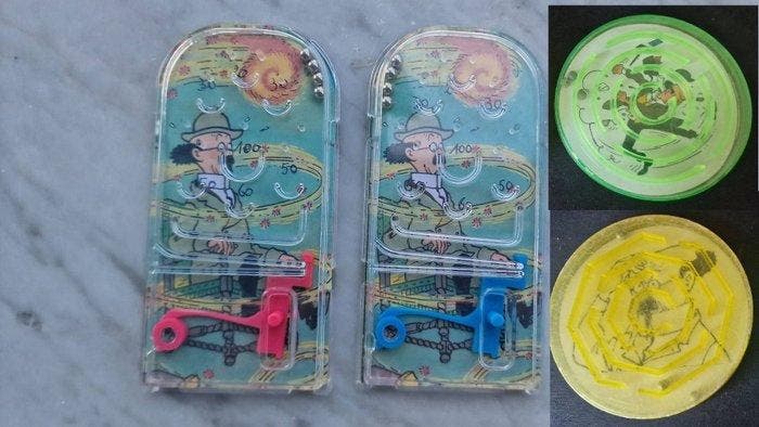 Tintin - 4 Vintage set van 2 Flipper Pinballvarianten + 2, Livres, BD | Comics